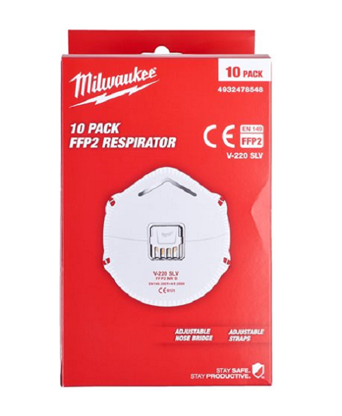 Milwaukee 15er Pack FFP2 Einweg-Atemschutzmaske mit Ventil (Art. 4932478548)