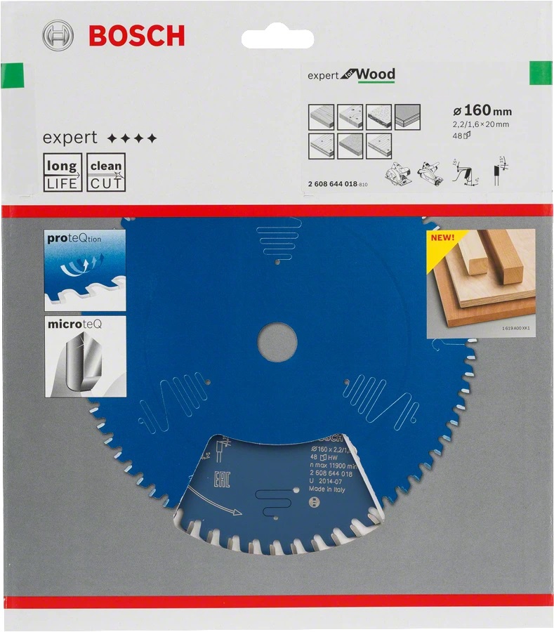 Bosch Kreissägeblatt Expert for Wood, 160 x 20 x 2,2 mm, 48 (Art. 2608644018)