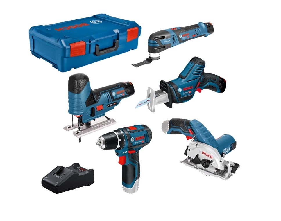 Bosch Combo Kit 5 tool kit 12V: GSR+GST+GOP+GKS+GSA+XL-BOXX (Art. 0615A0017C)
