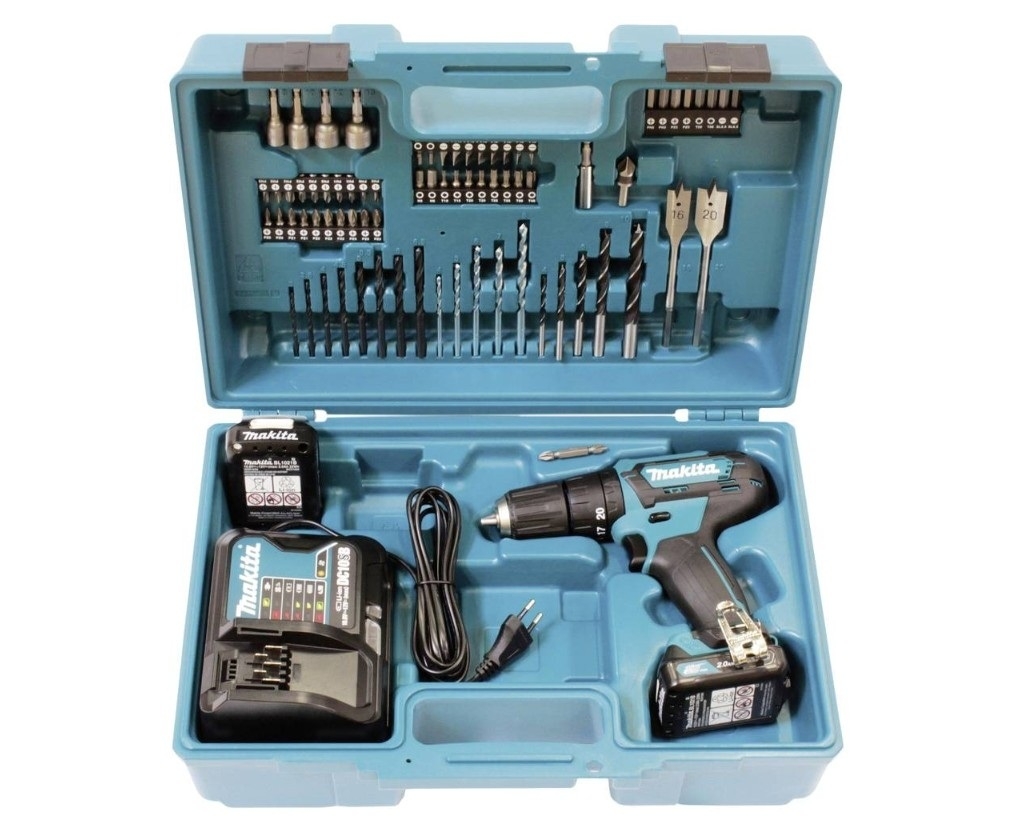 Makita HP333DSAX1 Akku-Schlagbohrschrauber + 2 Akkus 12 V / 2,0 Ah im Koffer (Art. HP333DSAX1)