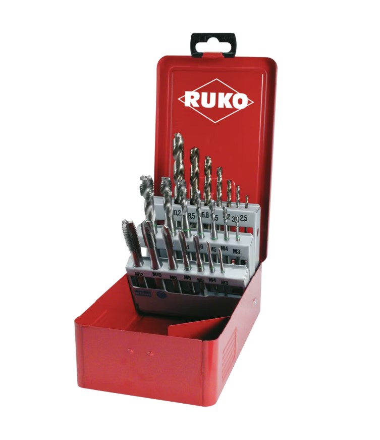 Ruko Maschinengewindebohrer-Satz M3 - M12 DIN 371/376 HSSCo (Art. 245054)