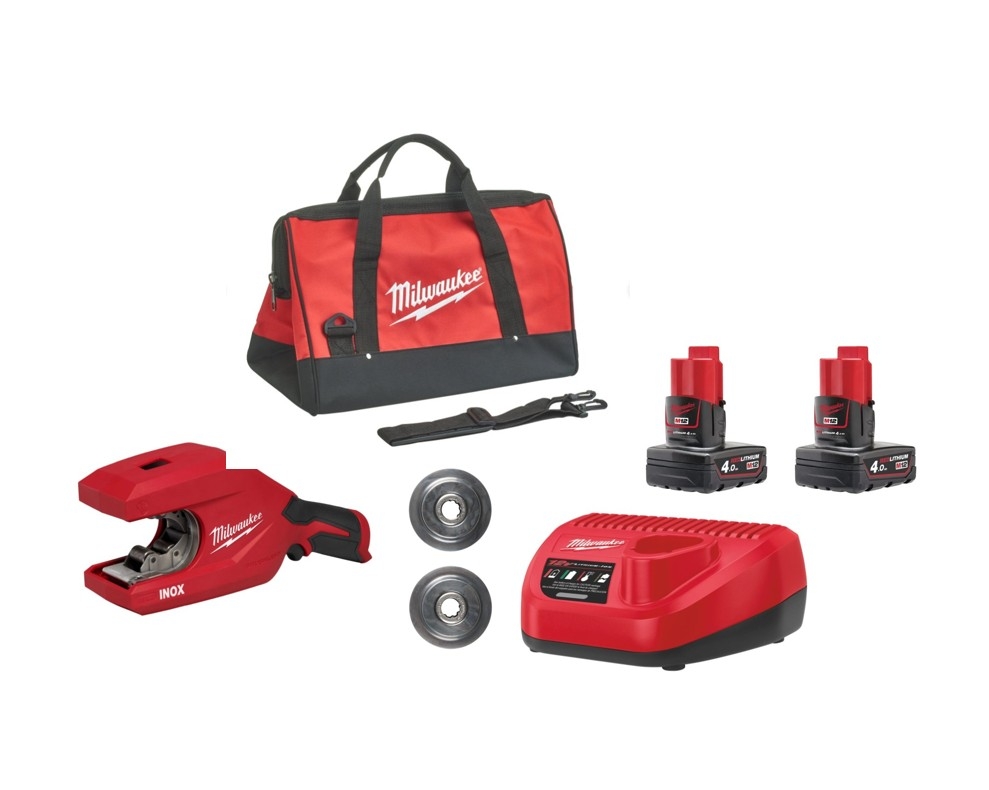 Milwaukee M12PCSS54-402CT M12™ Akku-Edelstahl-Rohrabschneider XL