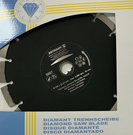 Artmann Diamant Trennscheibe Laser-Abrasiv (3007-230-22-SCHWARZ-MATT) (Art-Nr 13484)