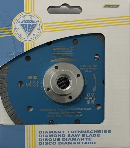 Artmann Diamant Trennscheibe Turbo-Rondo (3933-125-M14-BLAU) (Art-Nr 14608)