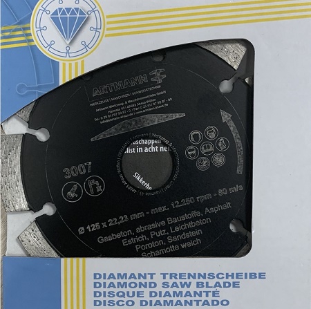 Artmann Diamant Trennscheibe Laser-Abrasiv (3007-125-22-SCHWARZ-MATT) (Art-Nr 13473)