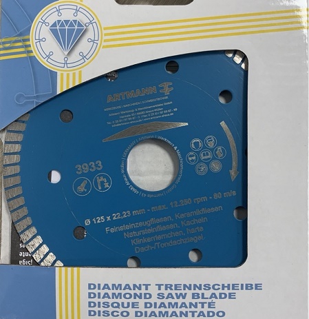 Artmann Diamant Trennscheibe Turbo-Rondo(3933-125-22-BLAU) (Art-Nr 14607)