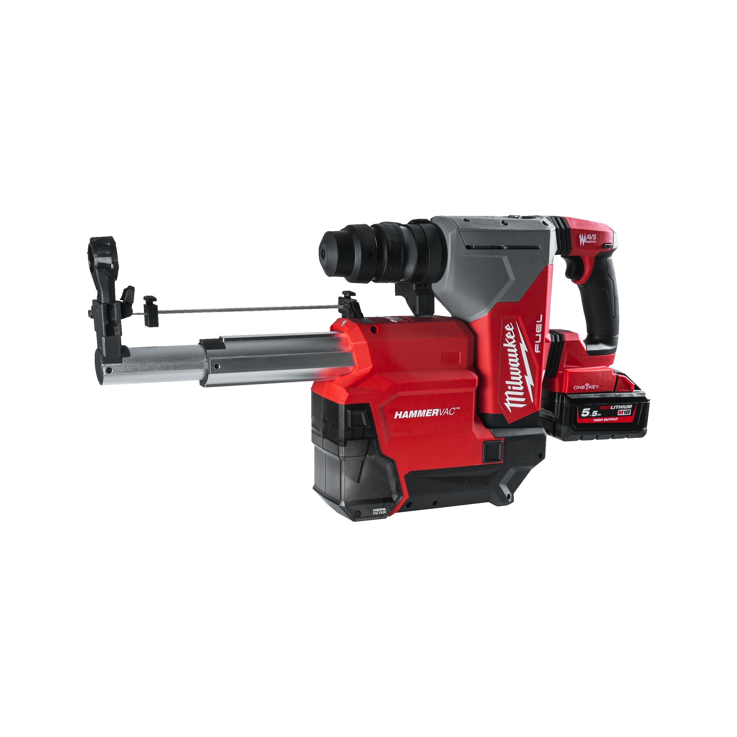 Milwaukee ONE KEY ™ Akku-Kombihammer + Staubabsaugung M18ONEFHPXDEL-552C (Art. 4933478498)