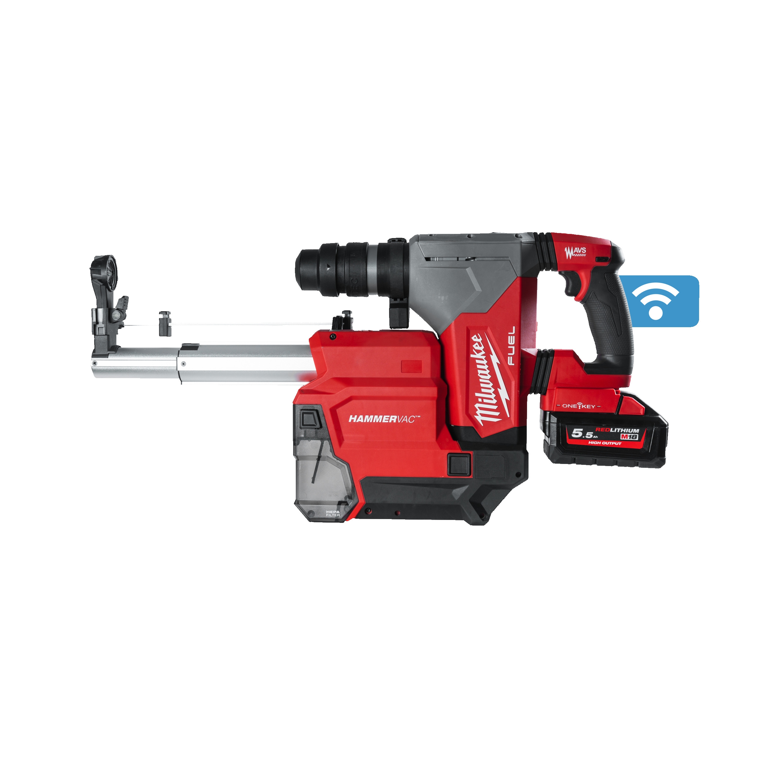 Milwaukee ONE KEY ™ Akku-Kombihammer + Staubabsaugung M18ONEFHPXDEL-552C (Art. 4933478498)