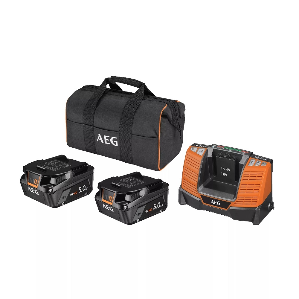 AEG 18 V Pro18V Akku-Starterset SETLL1850SHD mit 2 Akkus 18 V 5,0 Ah