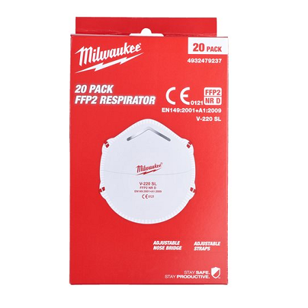 Milwaukee 20er Pack FFP2 Einweg-Atemschutzmaske (Art. 4932479237)