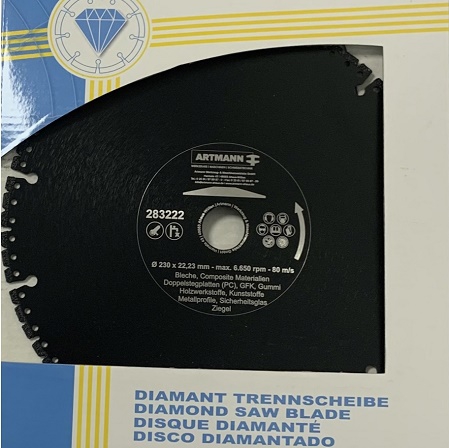 Artmann Diamant Trennscheibe Vakuum (283222-230-22-SCHWARZ) (Art-Nr 12884)