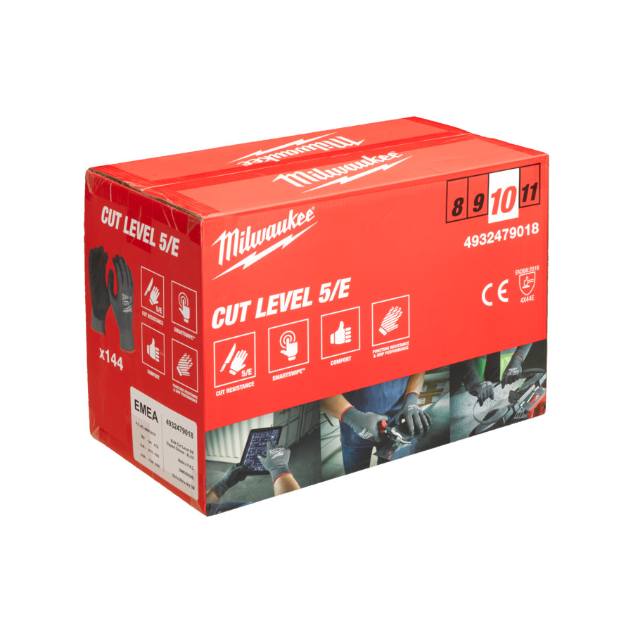 Milwaukee Größe 10 (XL) 144er Pack Schnittschutzhandschuhe Klasse 5/E (Art. 4932479018)