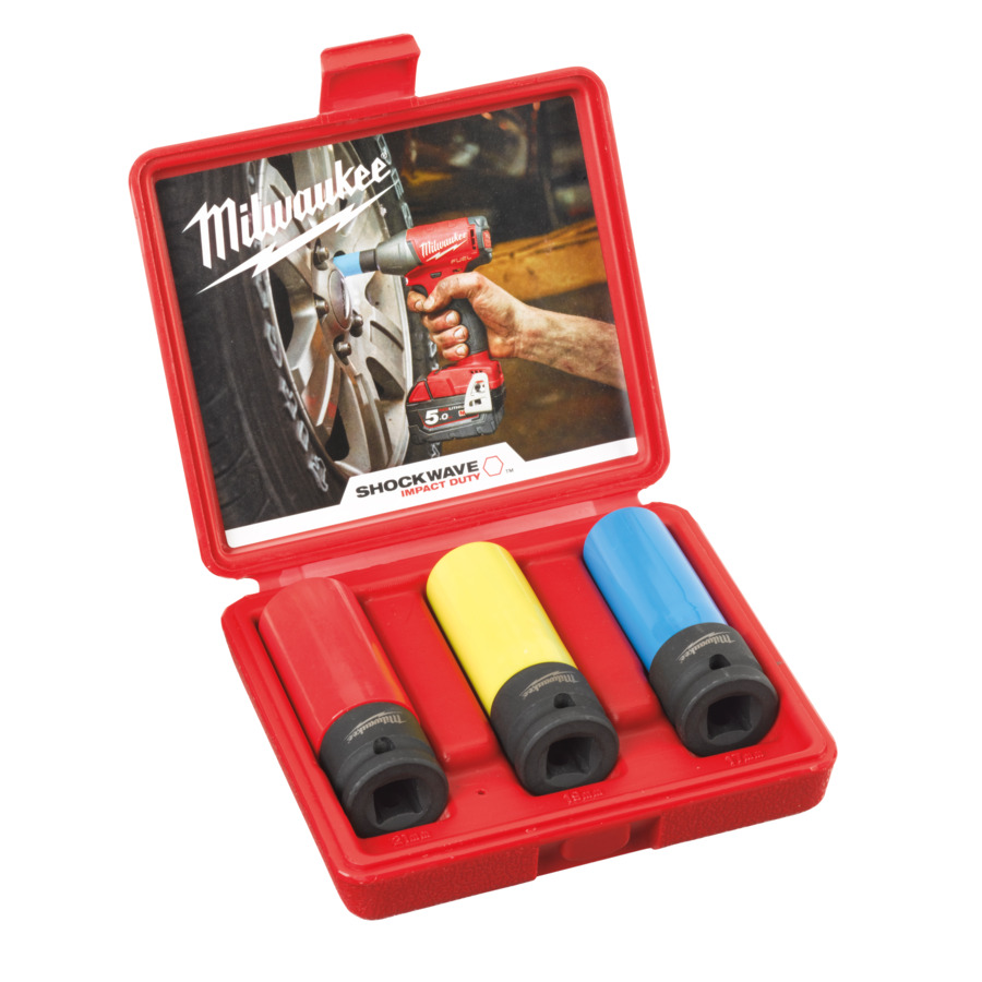 Milwaukee Shockwave 1/2" Schlagnuss-Set 3-teilig (17, 19, 21 mm) (Art. 4932451568