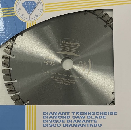 Artmann Diamant Trennscheibe Gazelle-Laser Turbo Kurzzahn (23900-230-22-BLANK) (Art-Nr 12493)