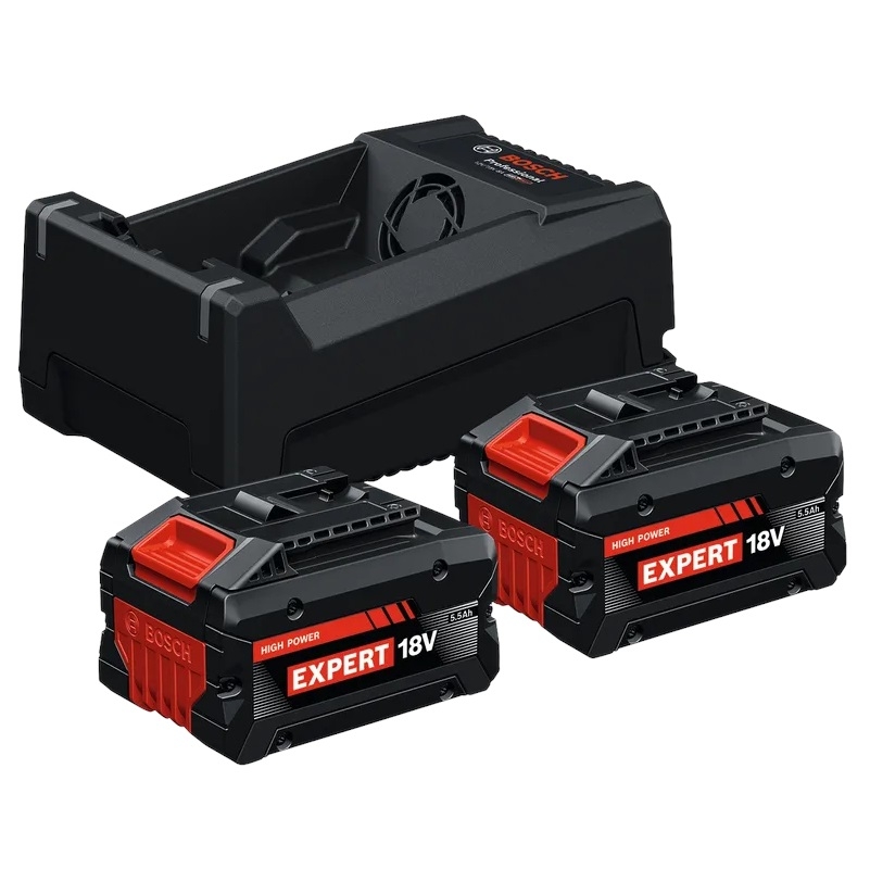 Bosch Expert Starter-Set 2 x EXBA18V-55 5,5 Ah mit GAL 12V/18V-80