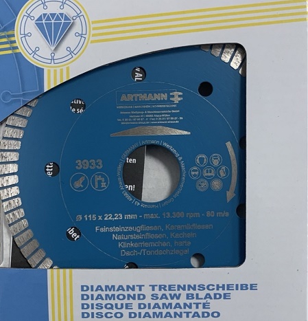Artmann Diamant Trennscheibe Turbo-Rondo (3933-115-22-BLAU) (Art-Nr 14605)
