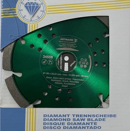 Artmann Diamant Trennscheibe Laser-Speed-Cut (34559-150-22-GRÜN-MET) (Art-Nr 22341)